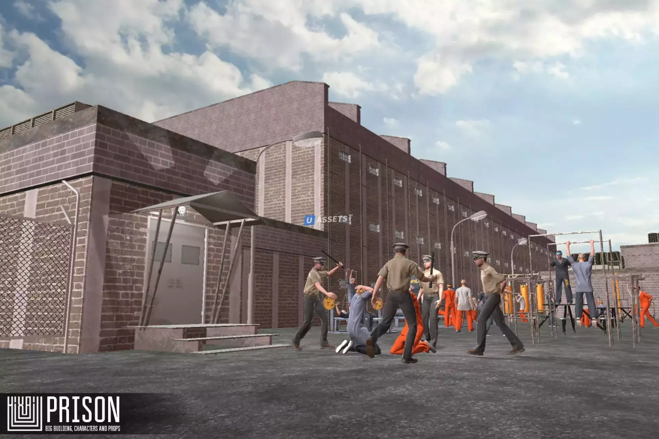 Screenshot #4 - Prison - big building, characters and props