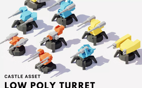 3D Low Poly Turrets