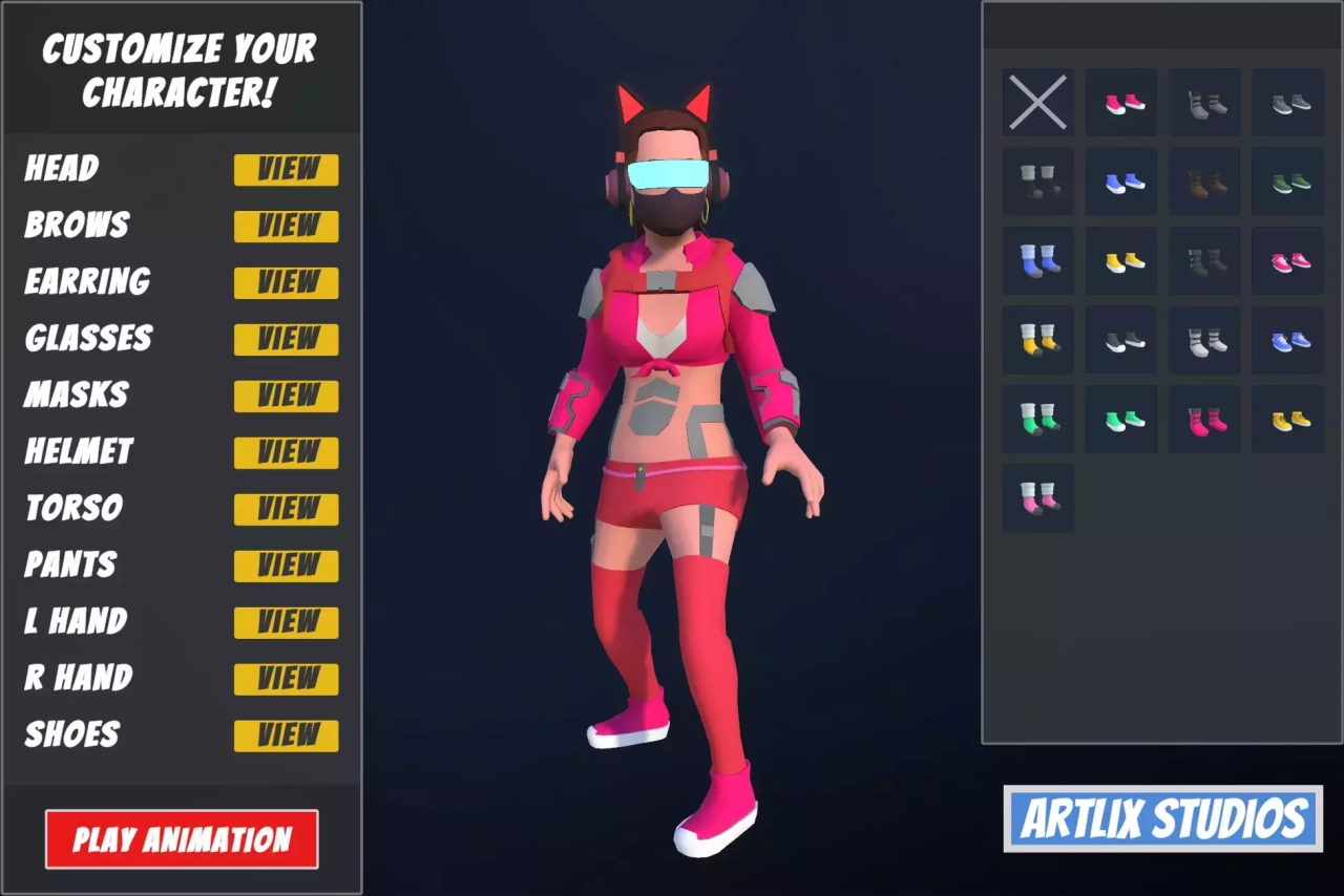 Screenshot #4 - Customizable 3D Cyberpunk Characters
