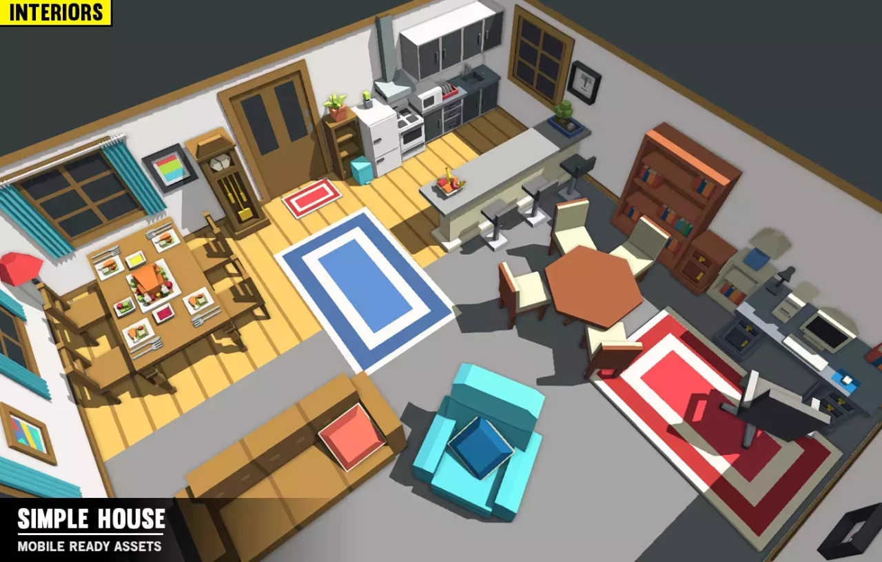 Screenshot #1 - Simple House Interiors - Cartoon assets