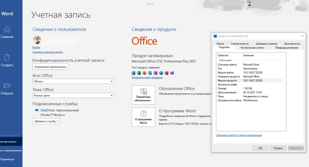 Screenshot #1 - Microsoft Office 2021 Professional Plus — Полный пакет офисных приложений (активированный)