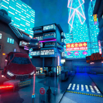 Screenshot #2 - CyberPunk City. VR and Mobile