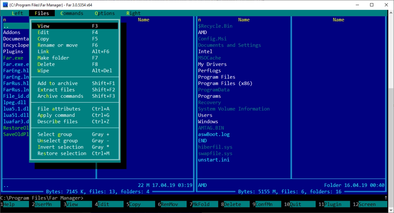 Screenshot #7 - FAR Manager v3.0.6161 x64 bit русская версия