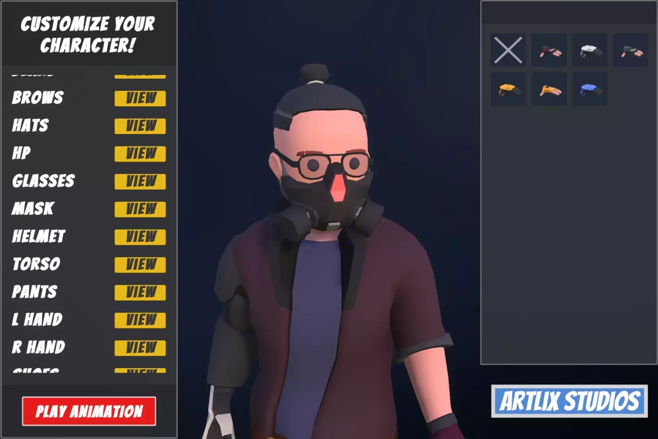 Screenshot #1 - Customizable 3D Cyberpunk Characters