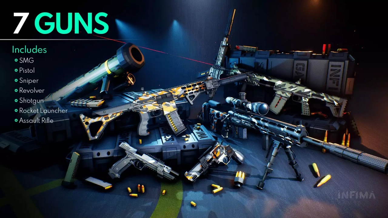 Screenshot #1 - Low Poly Animated — Modern Guns