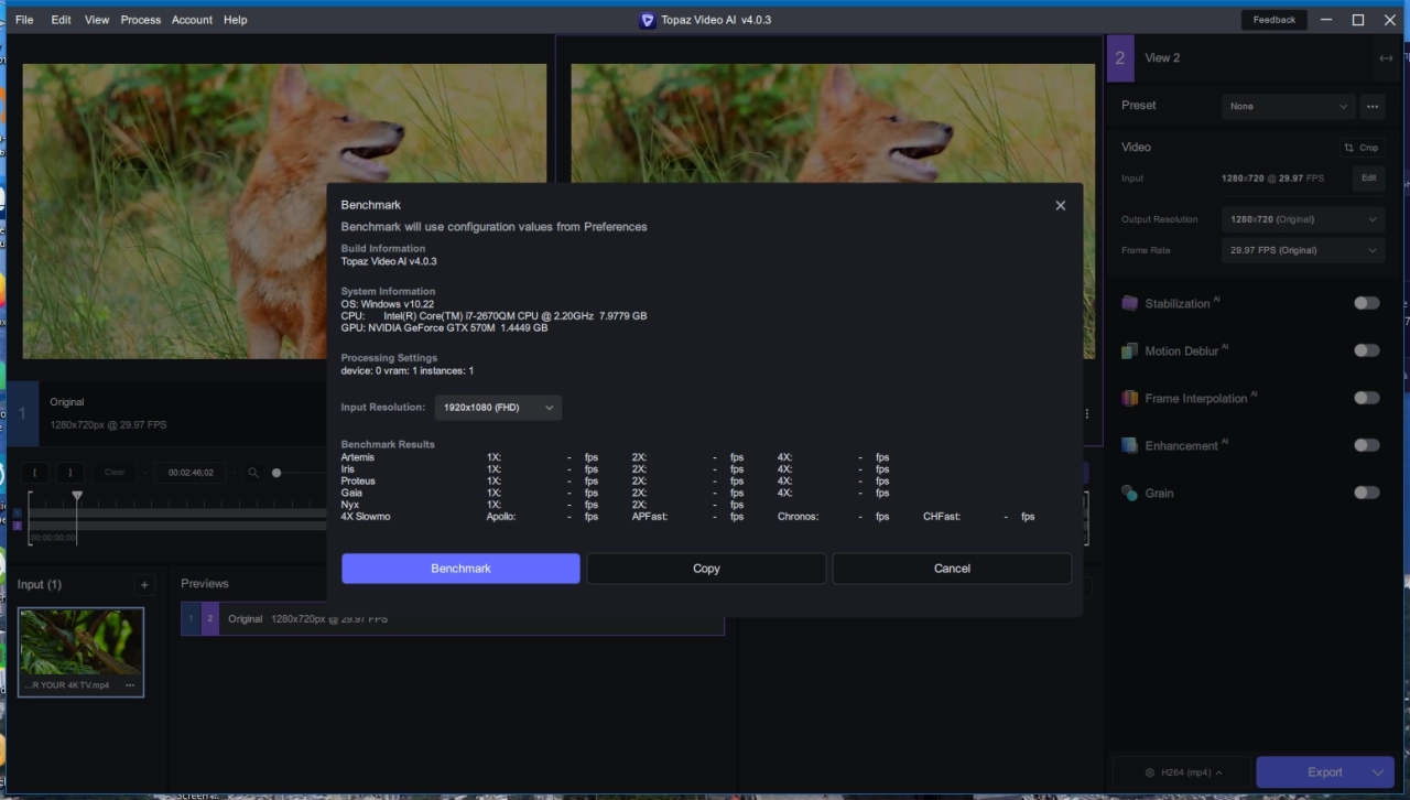 Screenshot #4 - Умный видеоредактор Topaz Video AI 4.0.3 x64 RePack by KpoJIuK