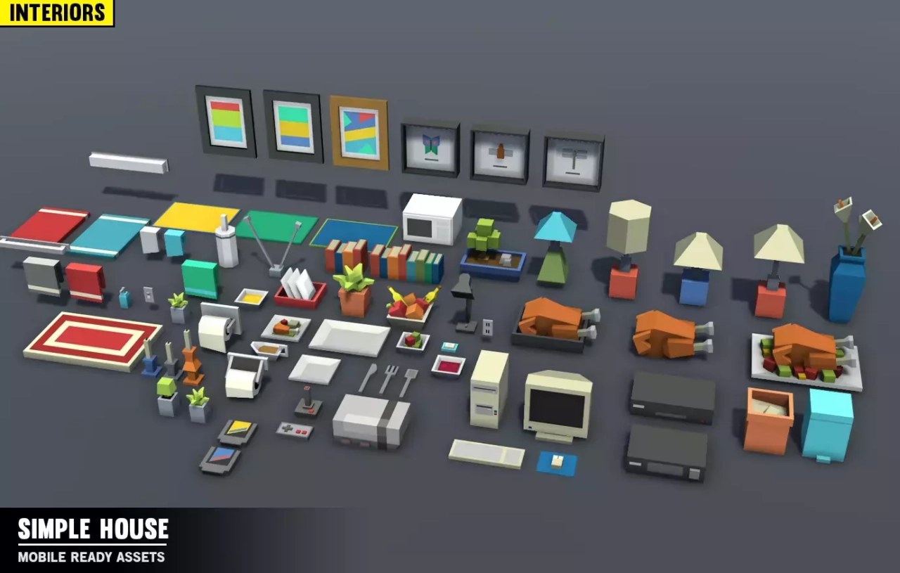 Screenshot #4 - Simple House Interiors - Cartoon assets