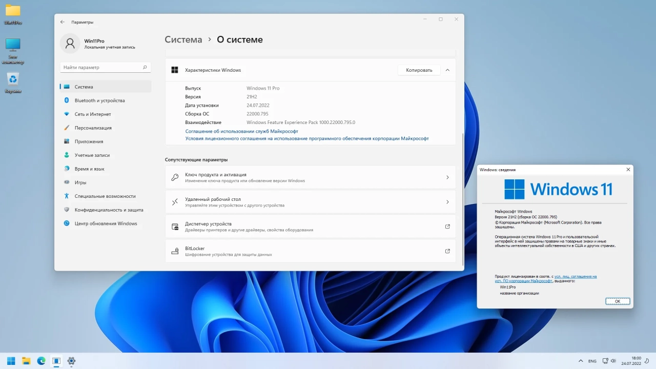 Screenshot #3 - Windows 11 Pro 21H2 22000.795 x64 by SanLex [Universal]