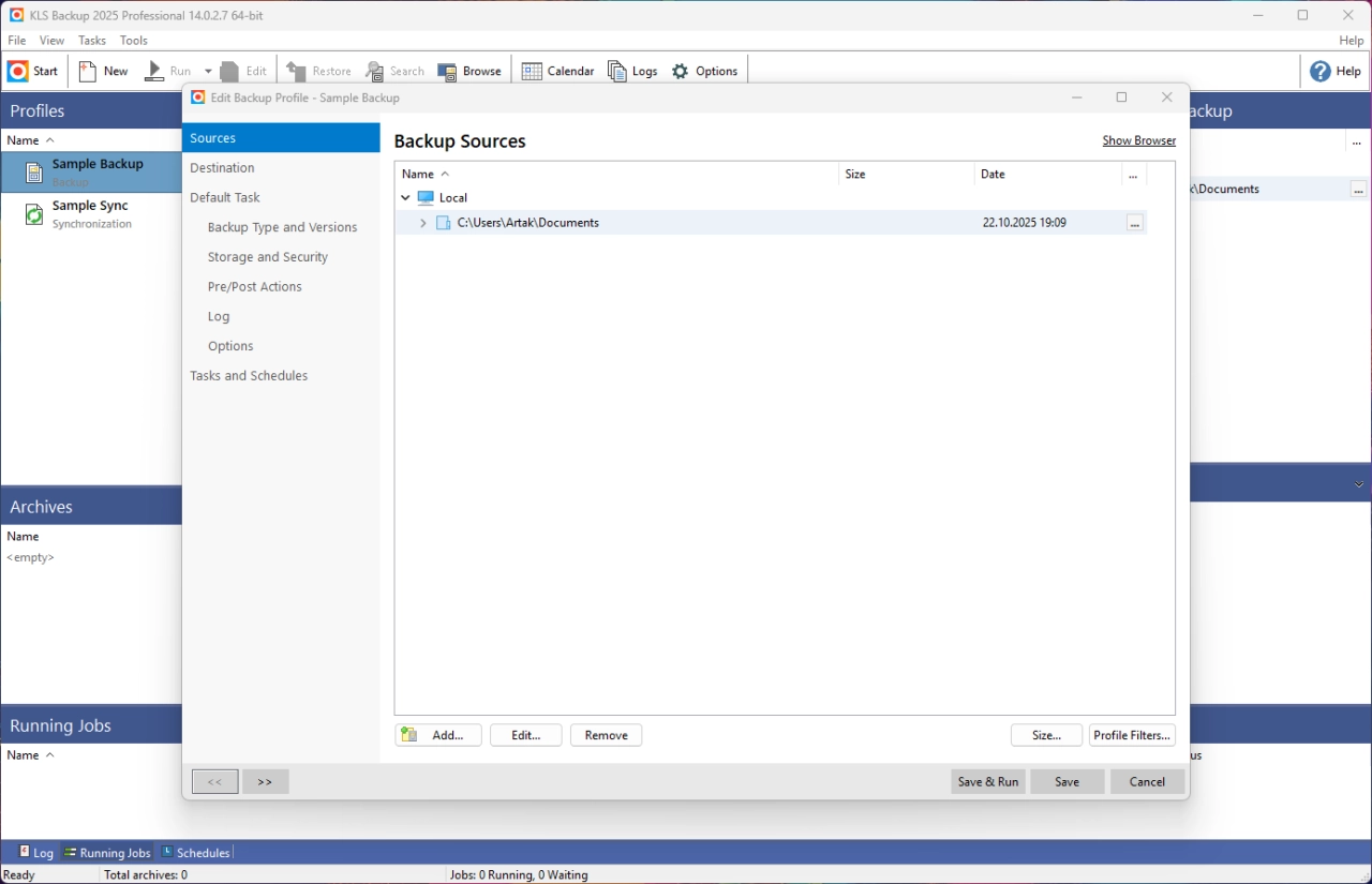 Screenshot #3 - KLS Backup 2025 Professional 14.0.2.7