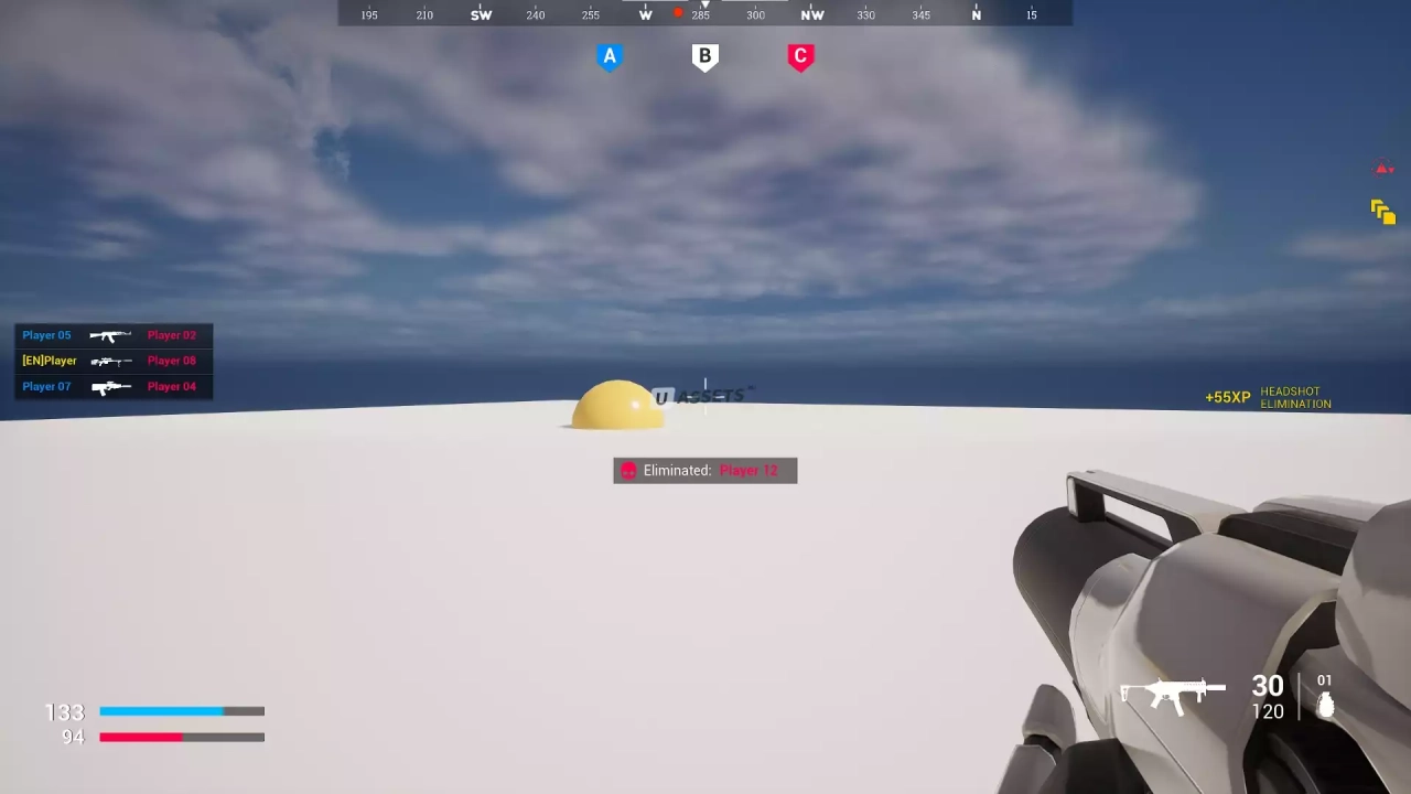 Screenshot #4 - FPS interface UI/HUD - Killfeed/Compass - Pack Kit Ready to play