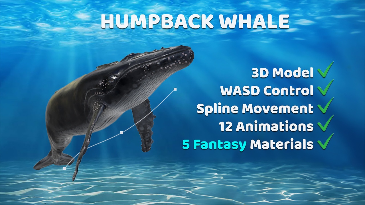 Screenshot #6 - Animated Humpback Whale (UE5.3+)