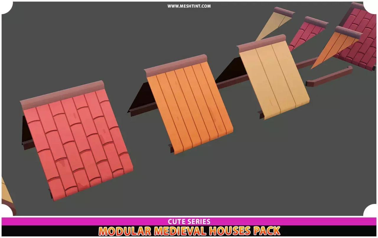 Screenshot #2 - Modular Medieval Houses and Props Pack Cute Series