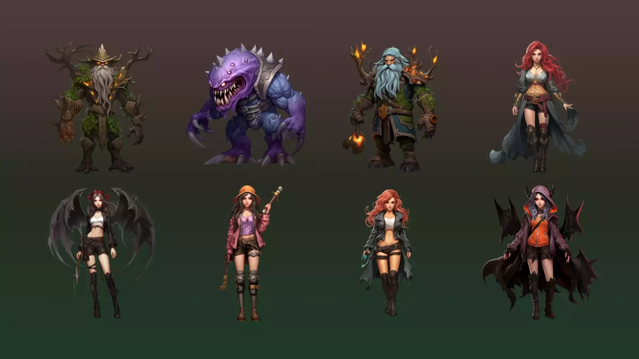Screenshot #4 - 40 unique fantasy cartoon stylized male and female characters drawn style vol.4
