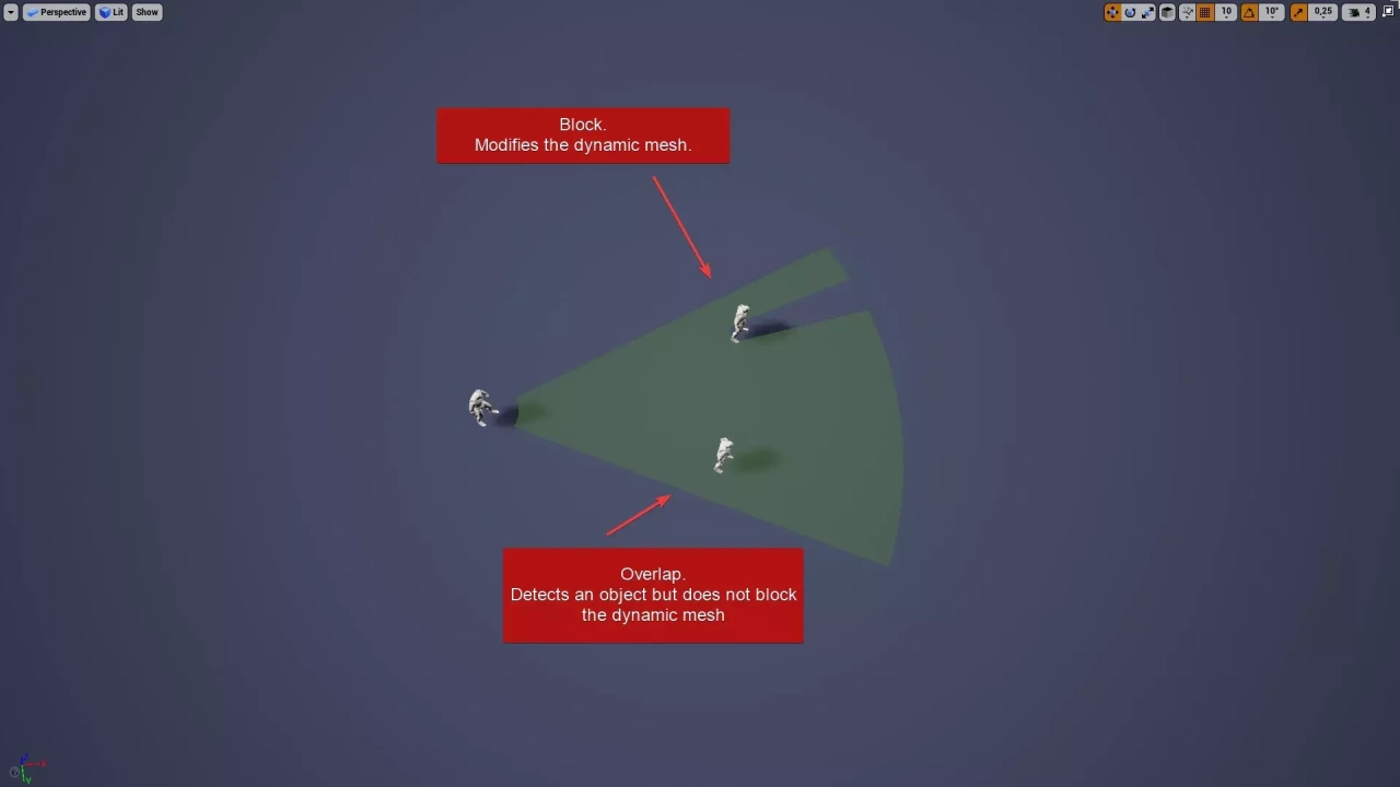 Screenshot #2 - Line Of Sight. Dynamic mesh для Unreal Engine — система поля зрения и обнаружения объектов