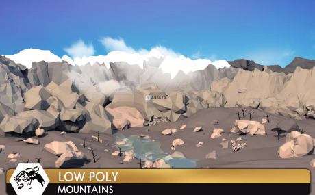 Low Poly Style Mountains Environment