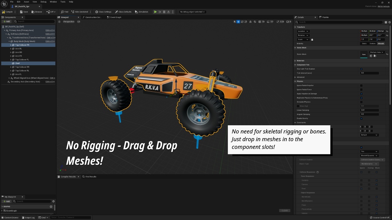 Screenshot #4 - RKVA Rigless Kinematic Vehicle Animation UE5.6  v1.0.5b