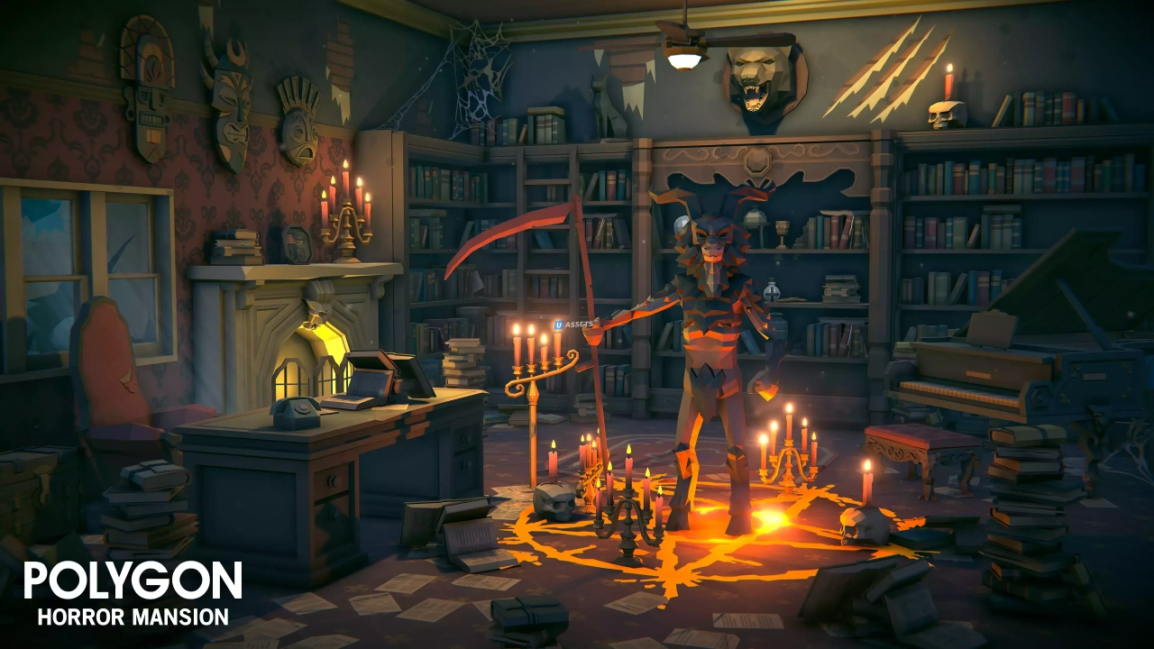 Screenshot #3 - POLYGON Horror Mansion - Low Poly 3D Art by Synty