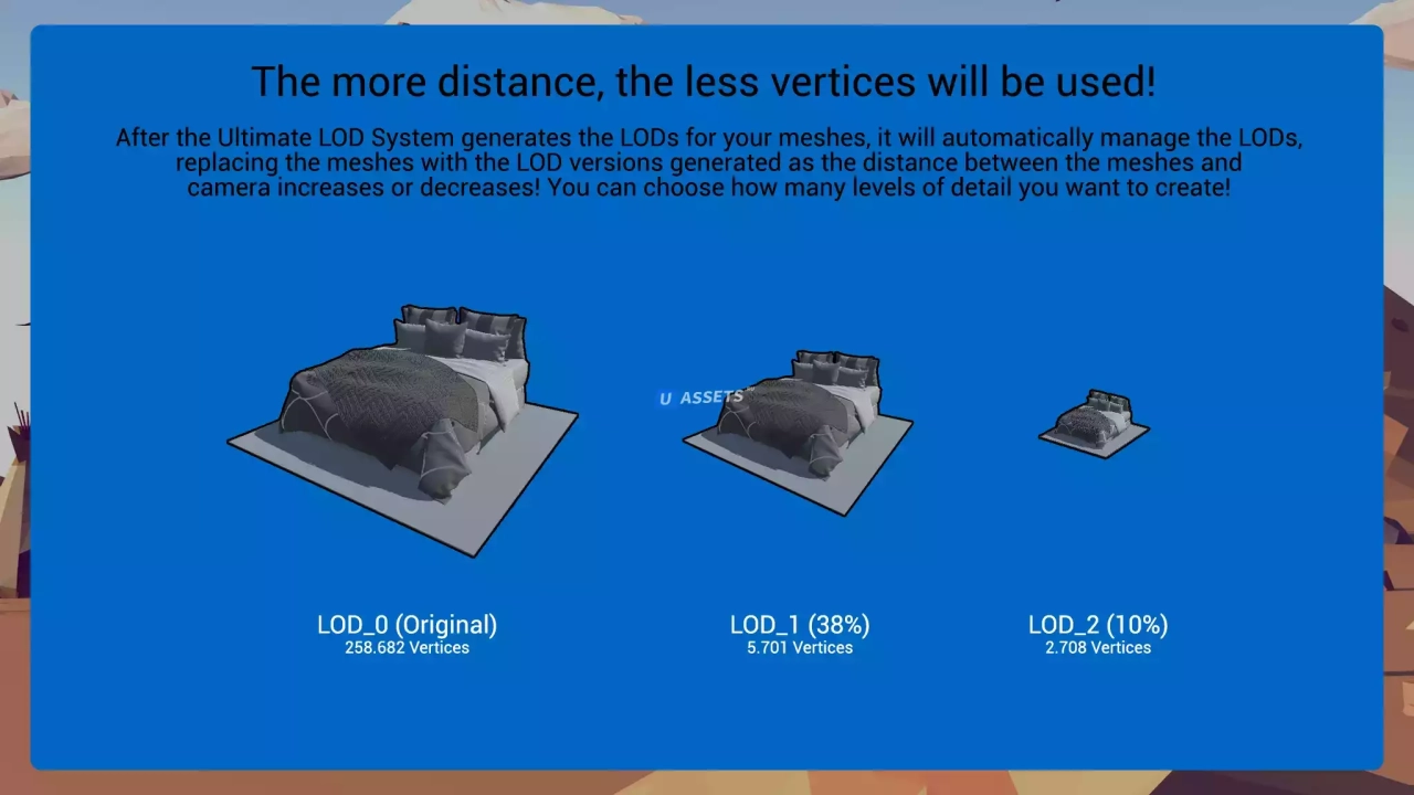 Screenshot #2 - Ultimate LOD System MT - Automatic LOD Generator, Mesh Simplifier & More