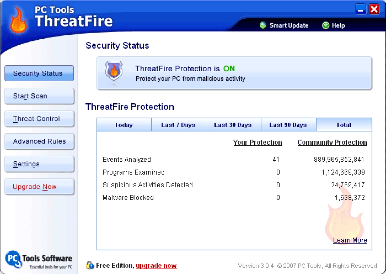 Screenshot #1 - PC Tools ThreatFire v4.7.0.53