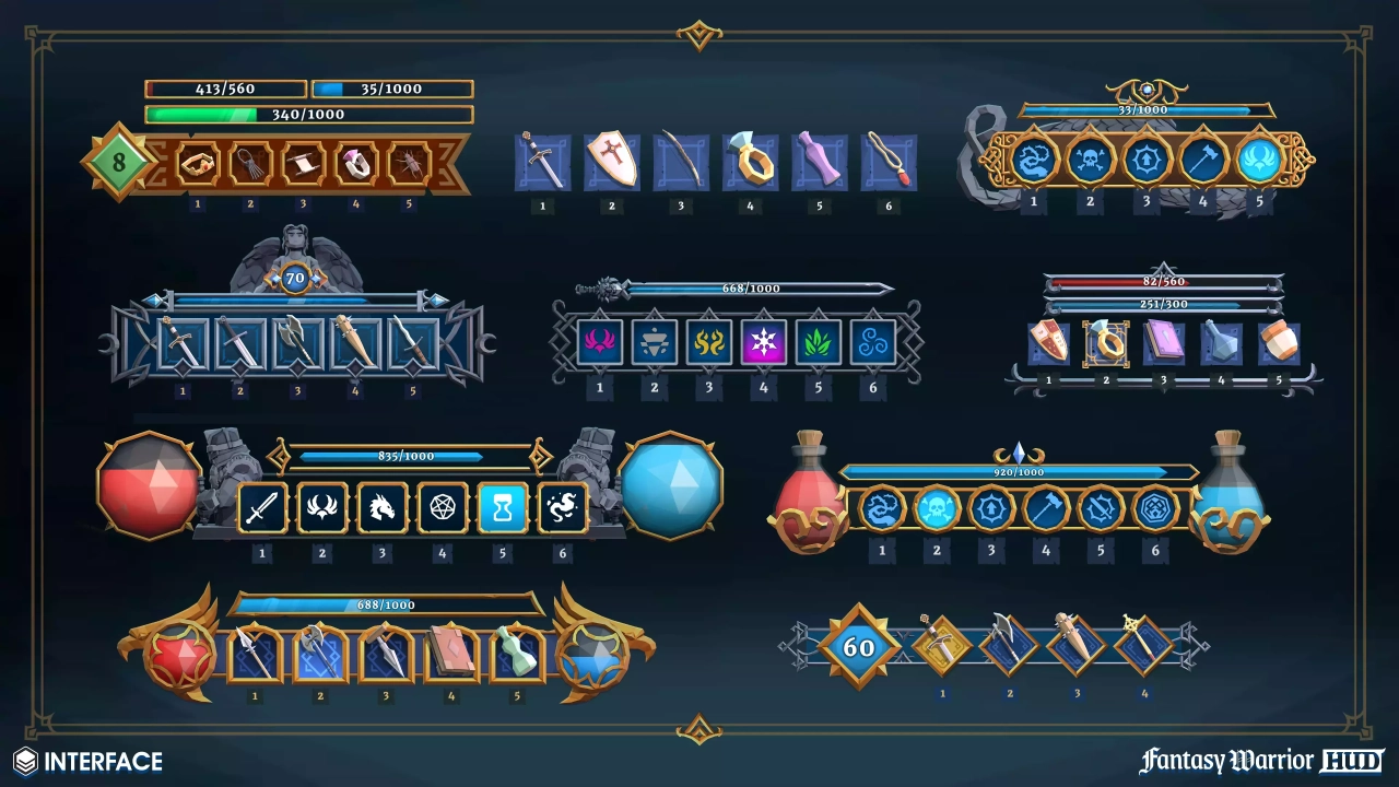 Screenshot #2 - Fantasy Warrior HUD - Synty INTERFACE - GUI