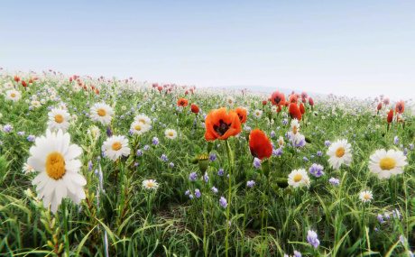 Realistic Grass Flowers Pack