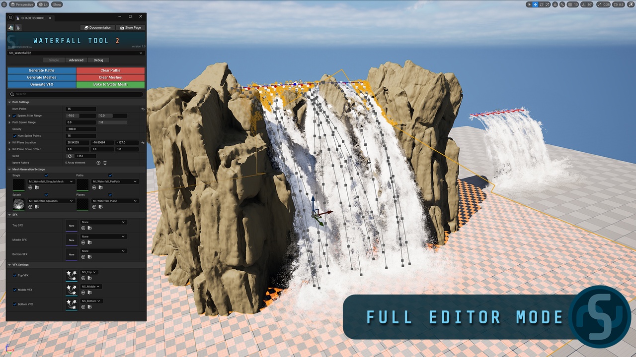Screenshot #2 - SHADERSOURCE - Waterfall Tool 2 (UE5.7)