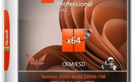 Windows 11 Pro x64 3in1 21H2 Build 22000.708