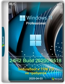 Windows 11 Pro Русская 24H2 Build 26200.5518 Dev