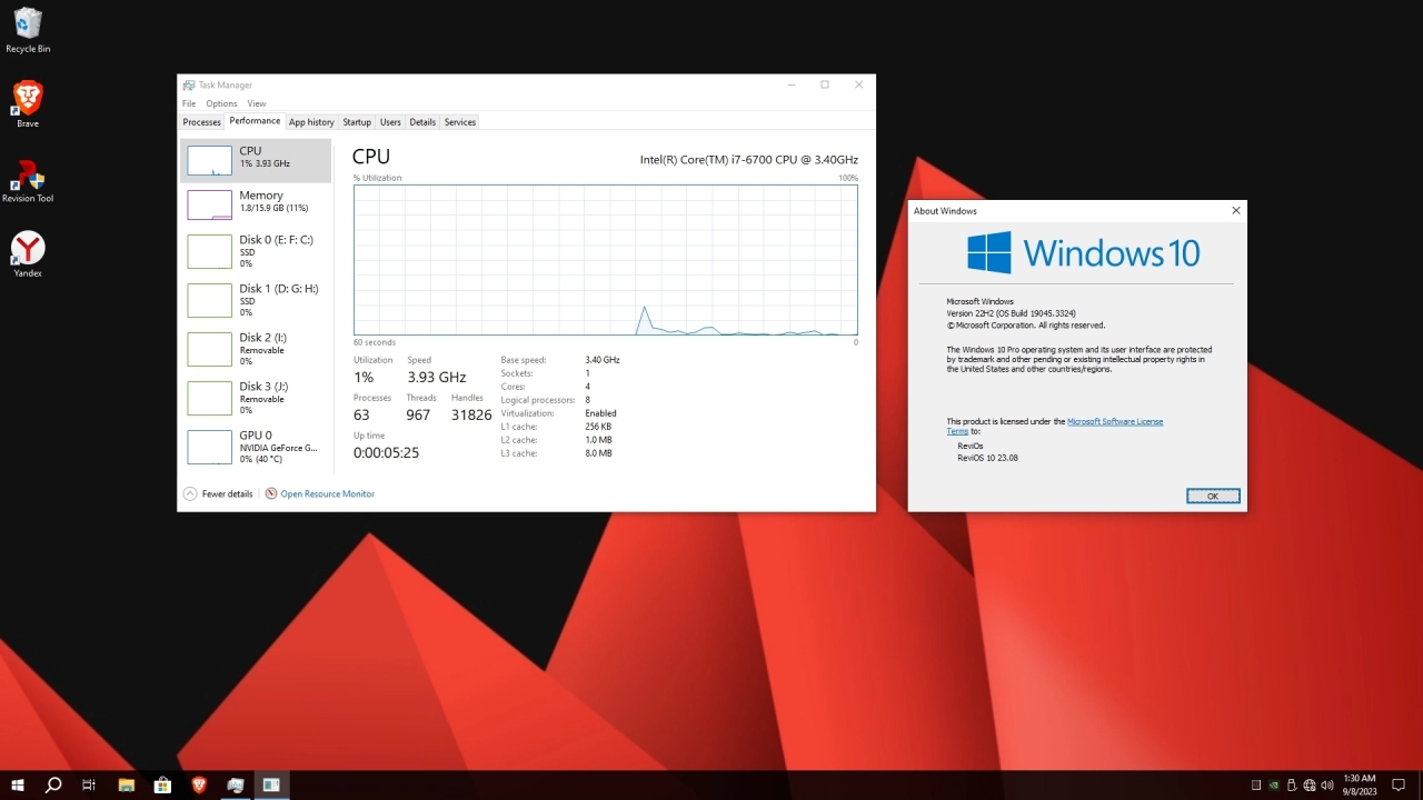 Screenshot #9 - Windows 10 Pro 22H2 Build 19045.3324 x64 ReviOS