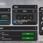 Screenshot #4 - Flat black universal GUI, 4k UI Kit - over 400 PNG files!