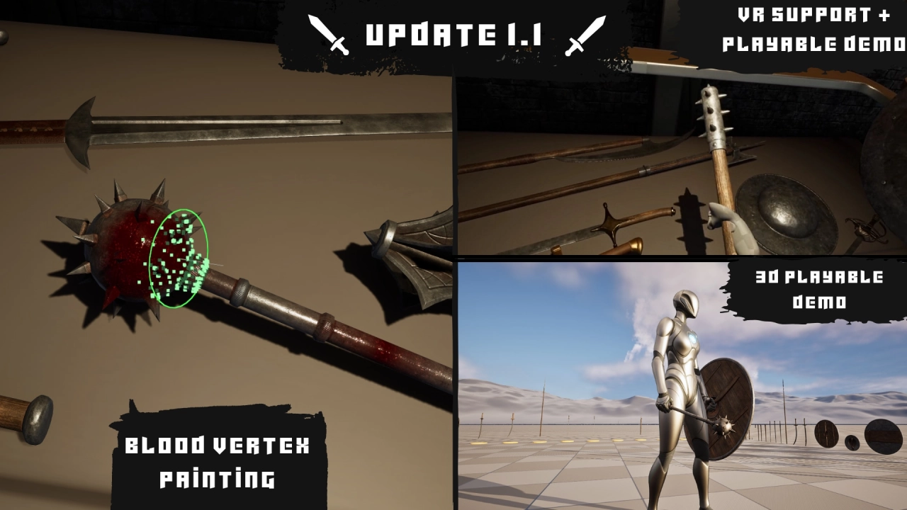 Screenshot #6 - Medieval Weapons Bundle (Weapons, Weapon, Medieval Weapons, Fantasy Weapons) UE5.0+  v1.1