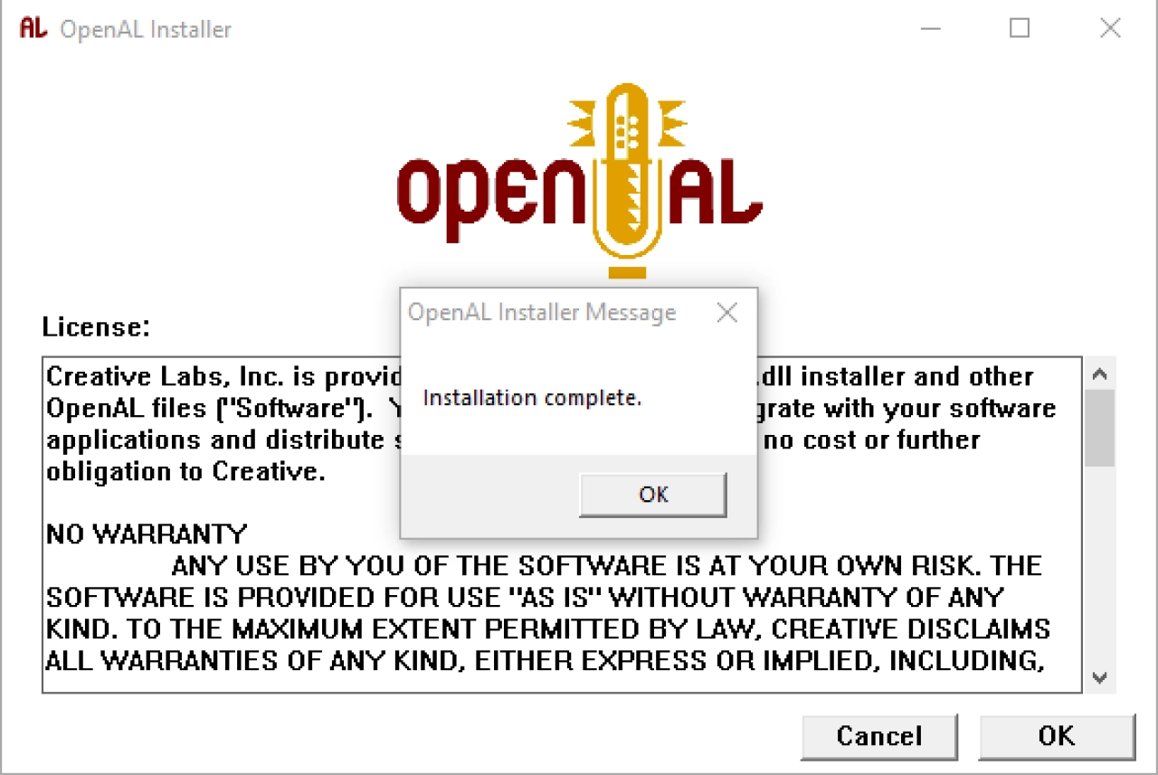 Screenshot #2 - OpenAL v2.1.0.0 для Windows x64