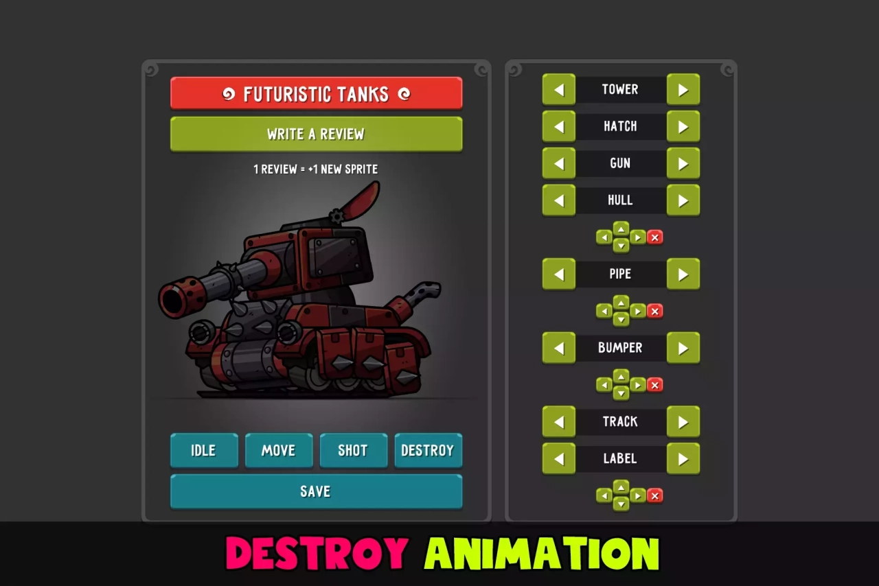 Screenshot #1 - Futuristic Tanks Builder & Animation