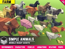Simple Farm Animals - Cartoon Assets