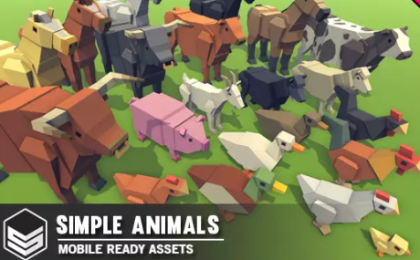 Simple Farm Animals - Cartoon Assets