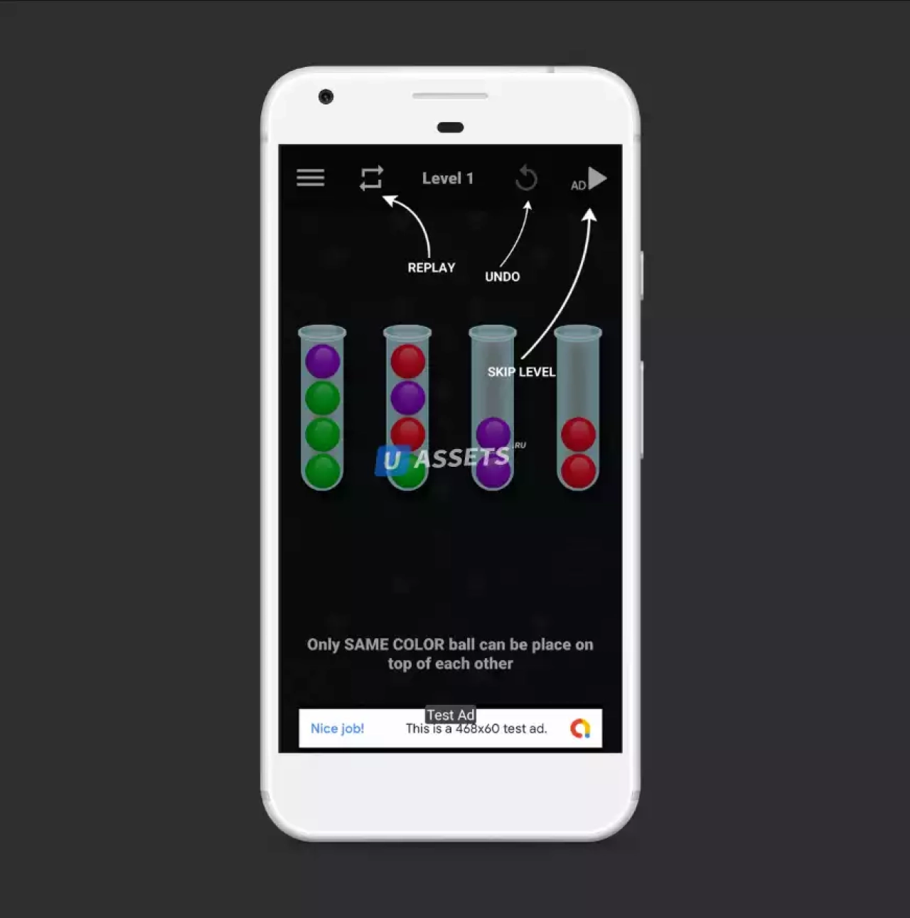 Screenshot #1 - Ball Sort - Unity Template Project