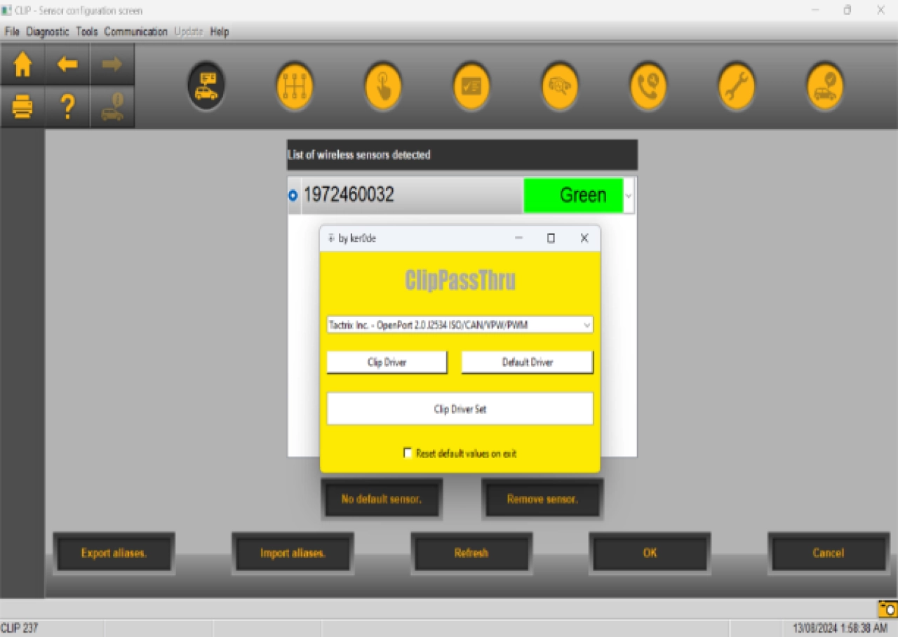 Screenshot #1 - ClipPassThru Utility for Renault Clip