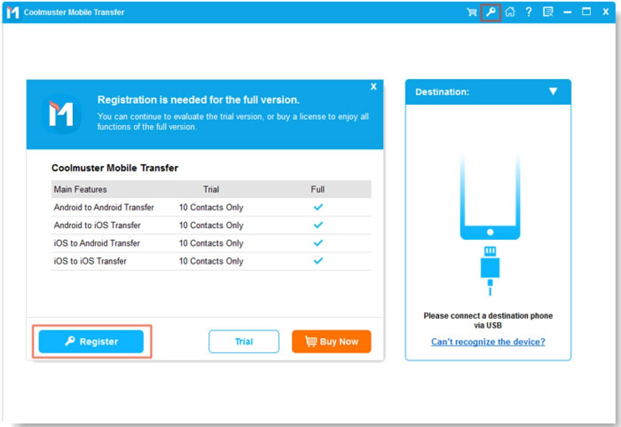 Screenshot #1 - Coolmuster Mobile Transfer 3.2.15 + crack