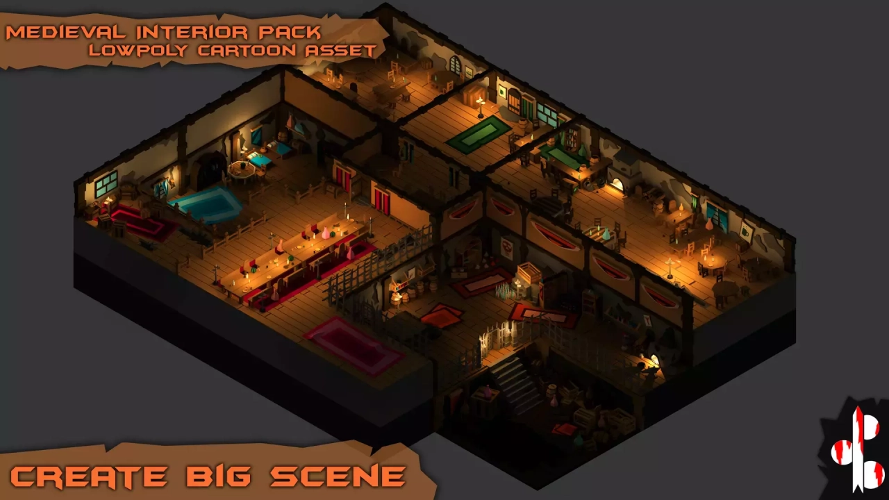 Screenshot #1 - Medieval Interior Pack - Lowpoly Cartoon Asset