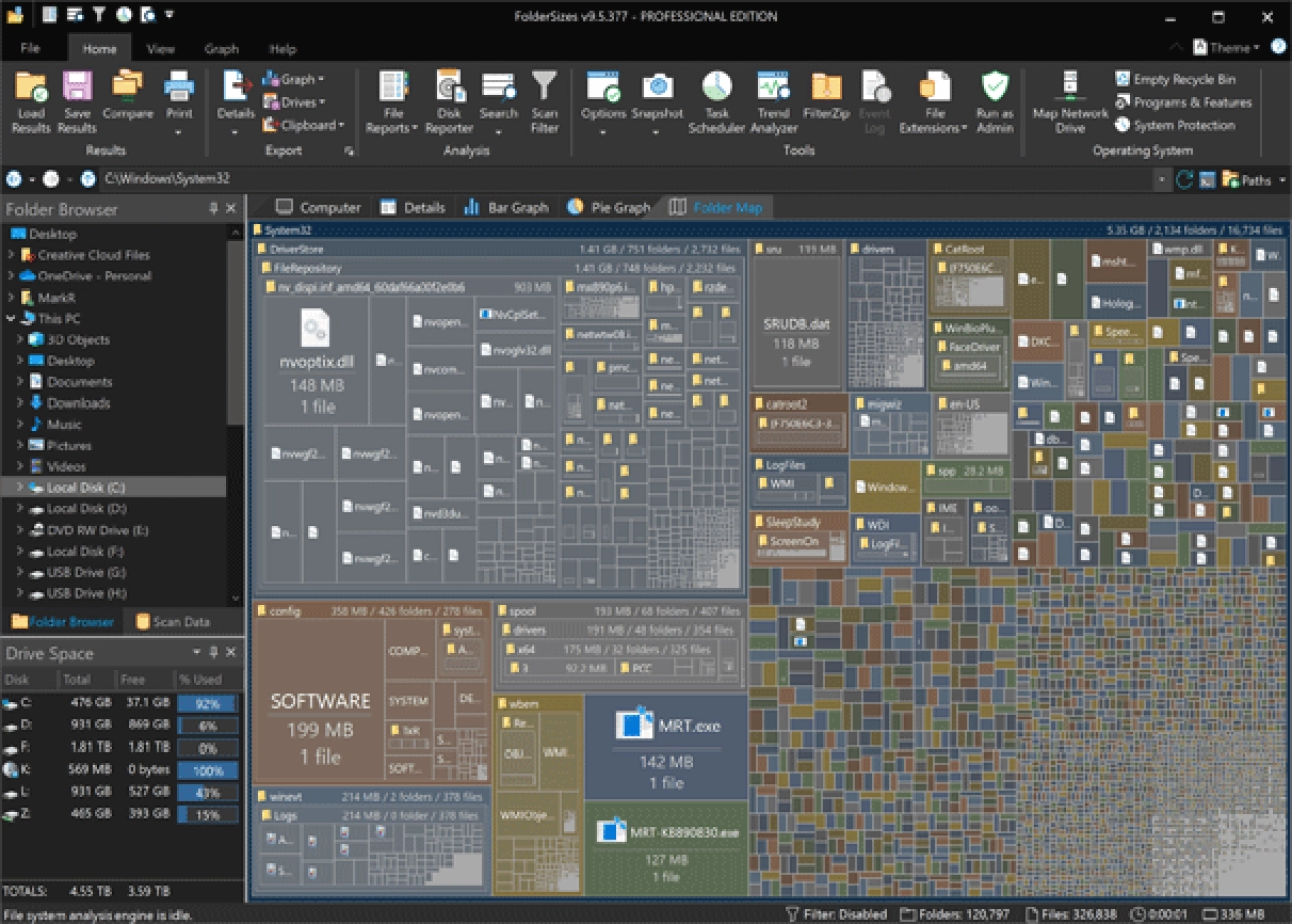 Screenshot #2 - FolderSizes v9.6.490 repack 