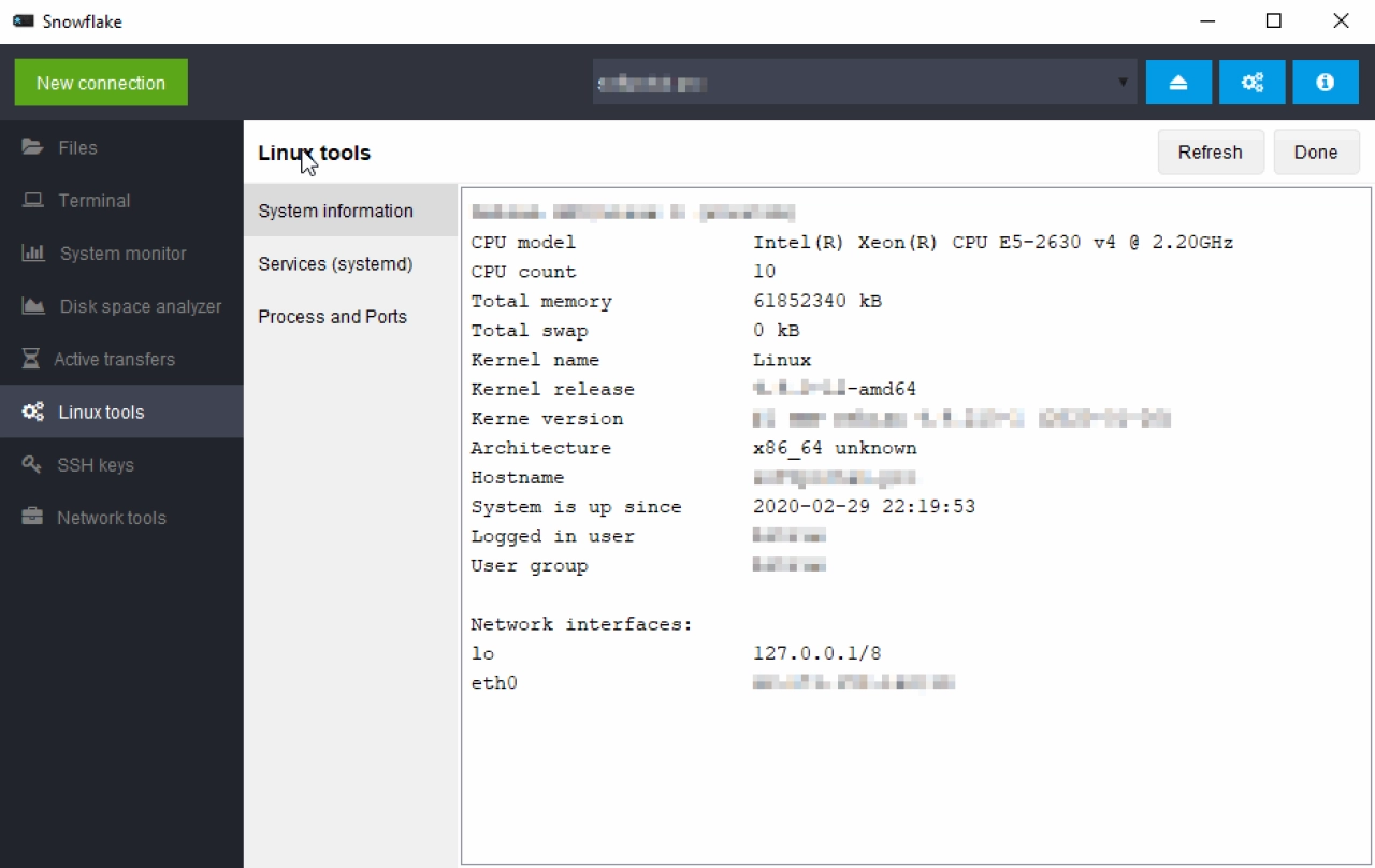 Screenshot #4 - Snowflake SSH-клиент