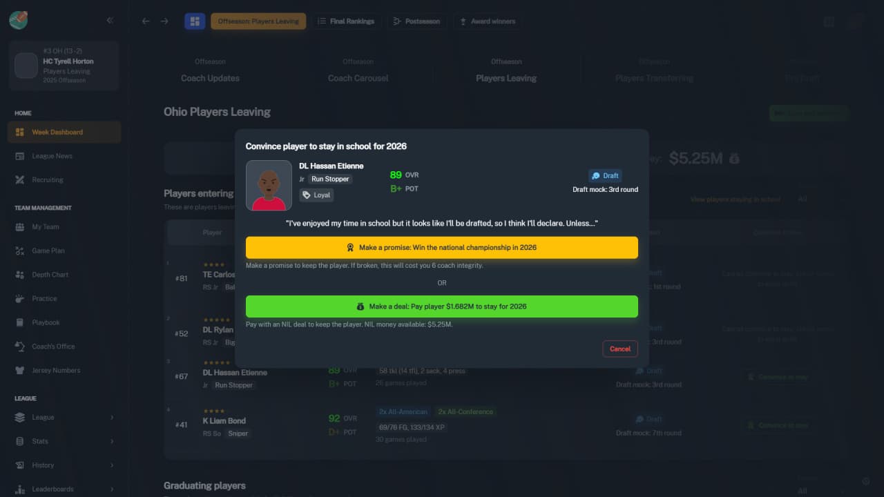 Screenshot #12 - Football Coach: College Dynasty