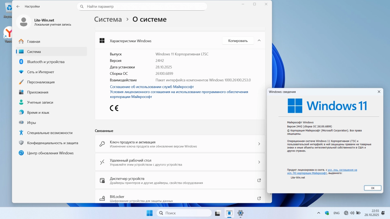 Screenshot #2 - Windows 11 Enterprise LTSC 24H2 Build 26100.6584 Октябрь 2025 Full