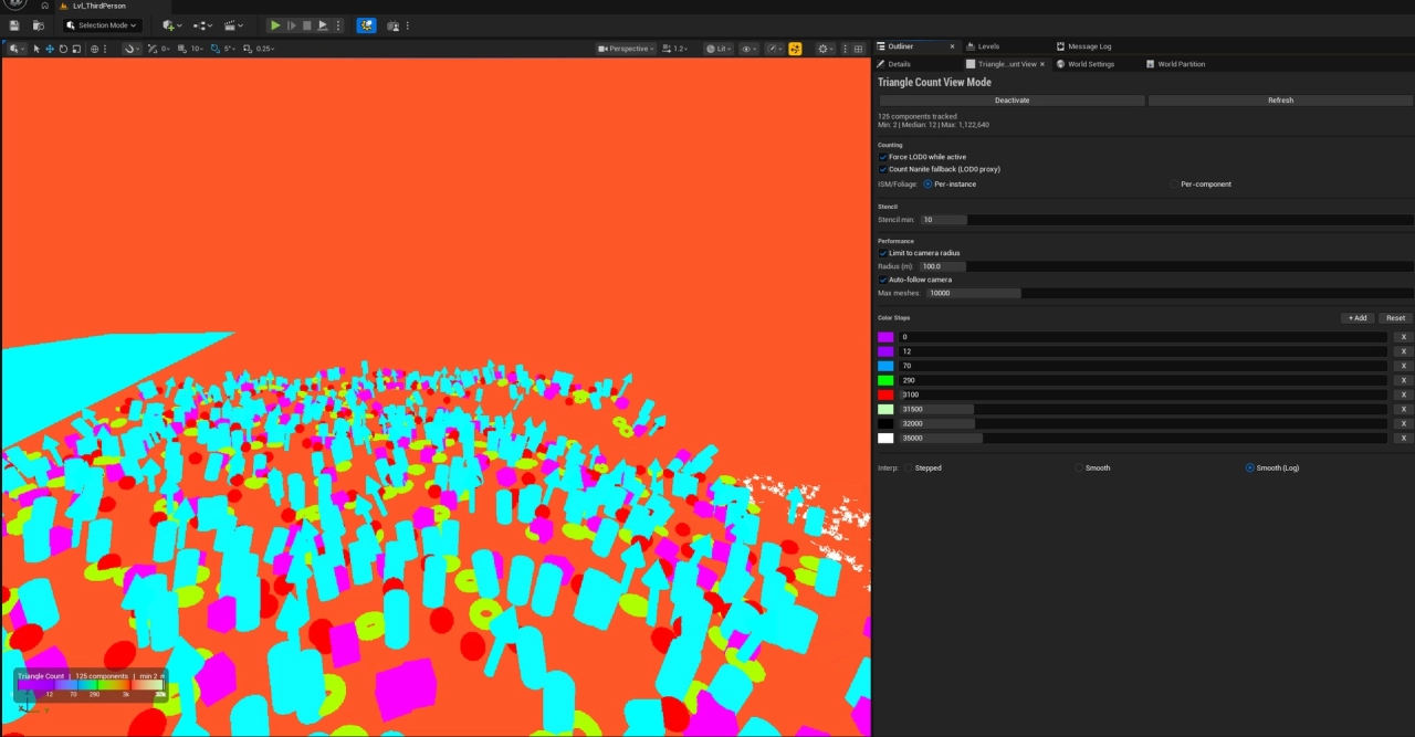 Screenshot #2 - Triangle Count View Mode v1.0 (5.7) for Unreal Engine