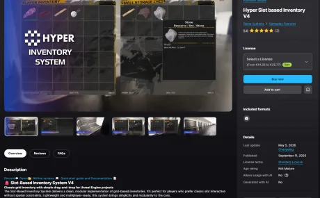 Hyper Slot based Inventory V4 (5.7) for Unreal Engine - классический сеточный инвентарь для Unreal Engine