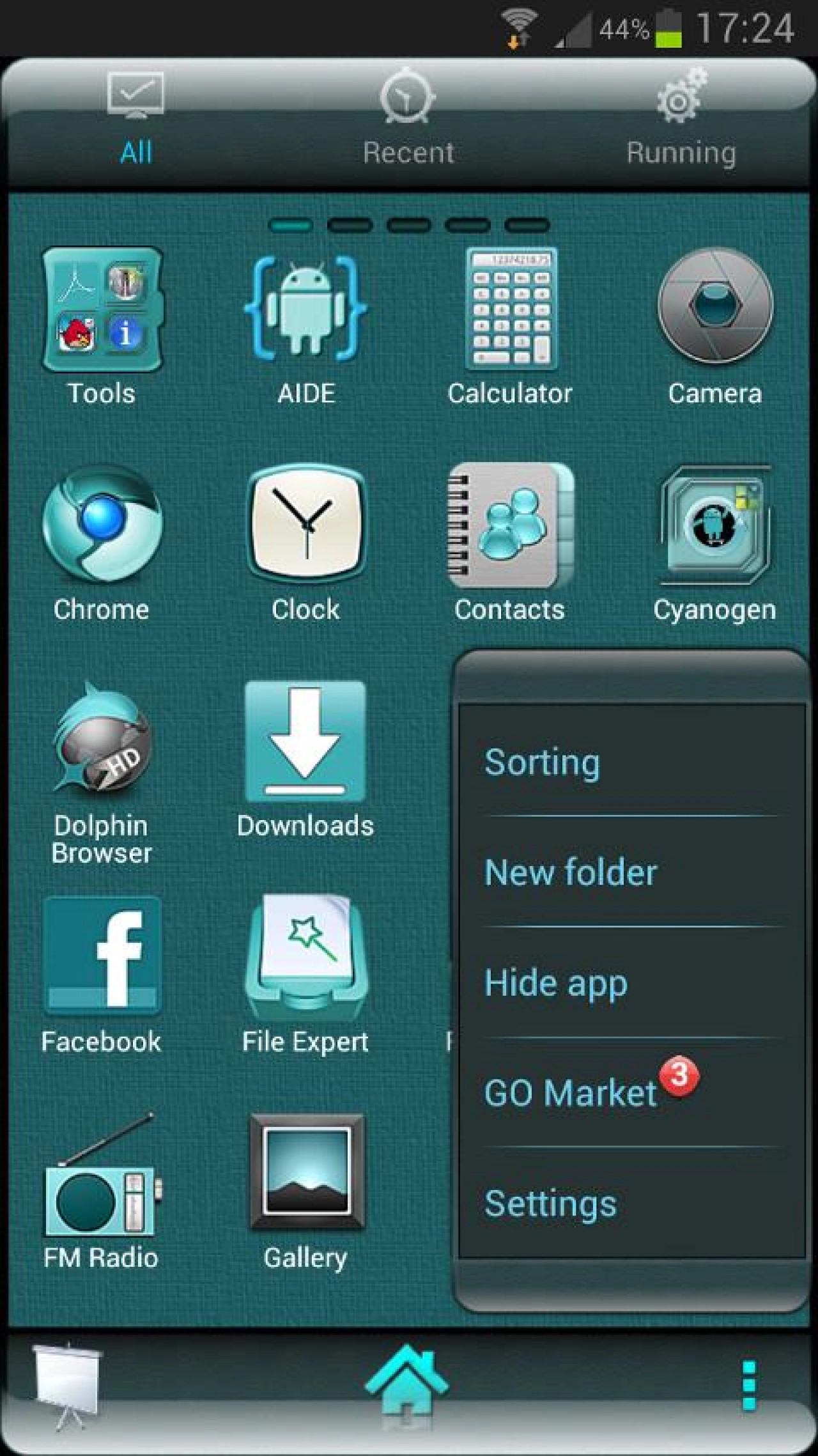 Screenshot #2 - THEME CYANOGEN GO LAUNCHER EX 1.38