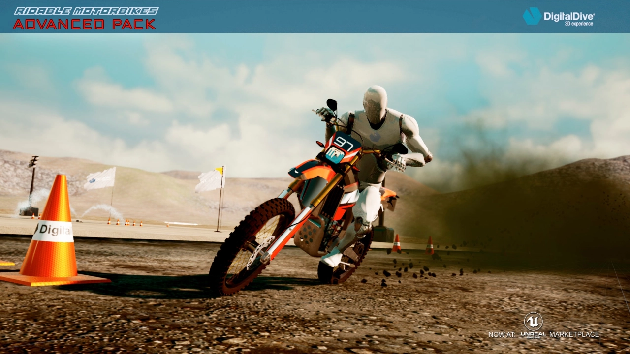 Screenshot #2 - Ridable MotorBikes: Multiplayer Advanced Pack - 3 Bikes - damage & animations