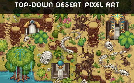 Desert Tileset Top Down Pixel Art