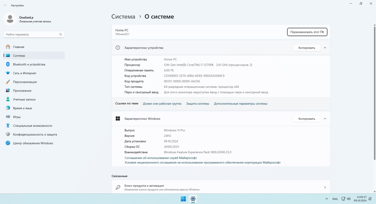 Screenshot #4 - Windows 11 Русская Pro by OneSmiLe 24H2 build 26100.2033