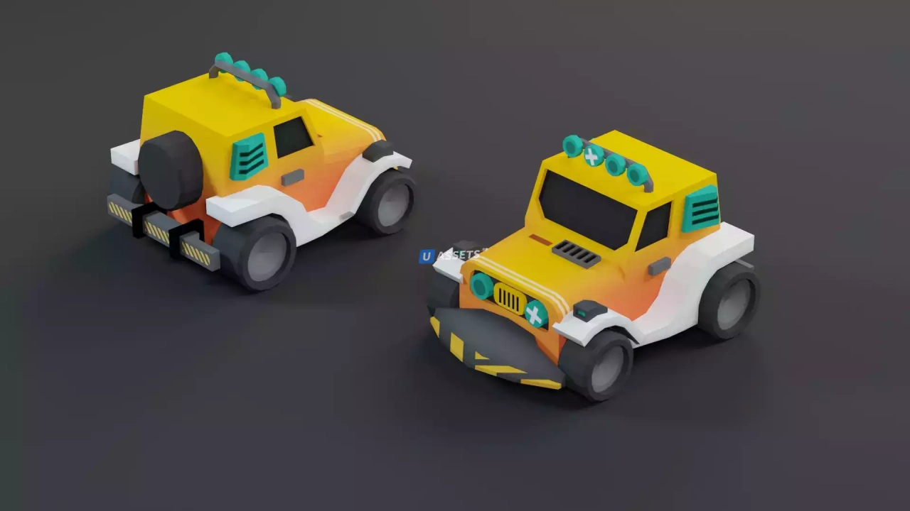 Screenshot #3 - Low Poly Tiny Cartoon Racing Cars Asset Pack